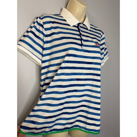 Polo Ralph Lauren Striped Performance Golf Jersey Polo Shirt Sz L - Picture 11 of 11